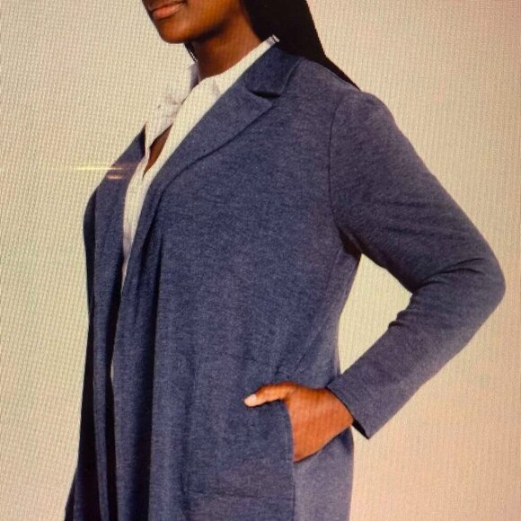 NIC + ZOE All Day Comfort Knit Blazer In Dark Indigo size S - Picture 8 of 14